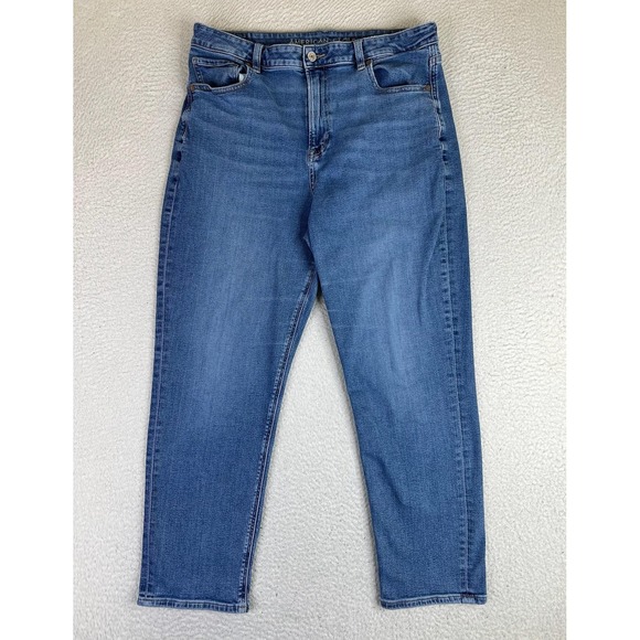 American Eagle Outfitters Denim - American Eagle Mom Jeans Womens 14 Blue Medium Wash High Rise Stretch Denim‎